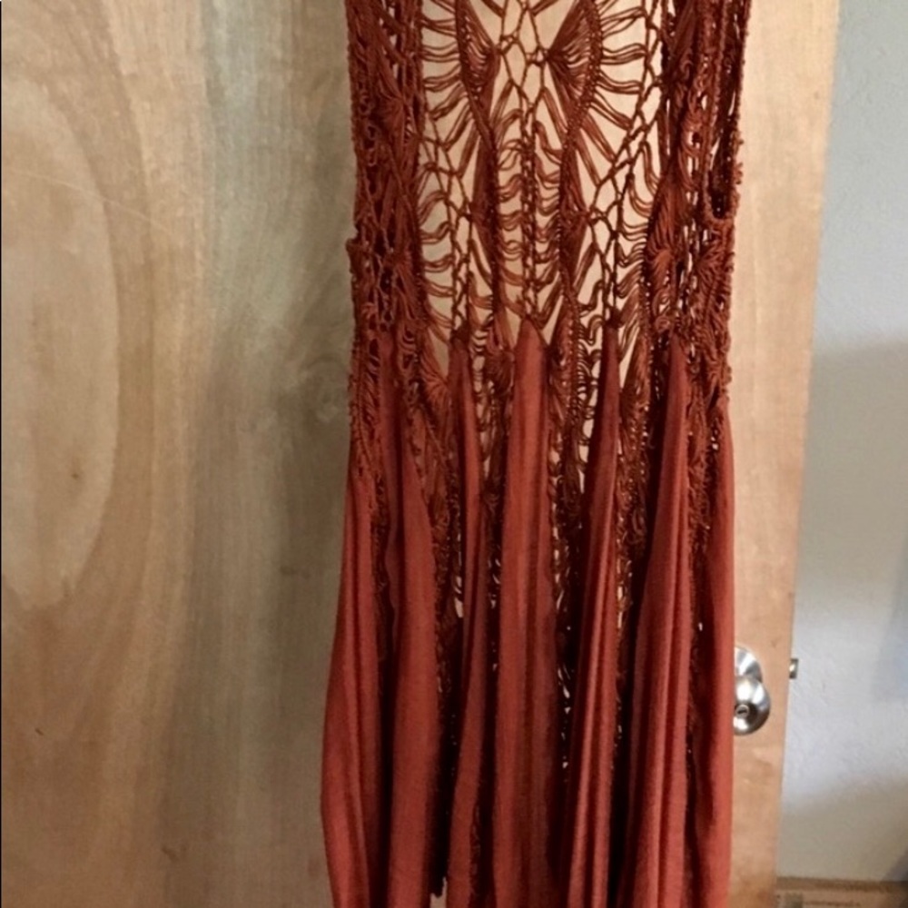 Rustic orange boho cardigan